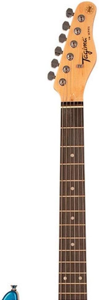 Braço superior e cabeça da guitarra Tagima TW Series TG-510 azul metálico com logo Tagima