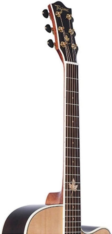 Cabeça do violão eletroacústico Tagima Vancouver com tarraxas douradas e logo Tagima