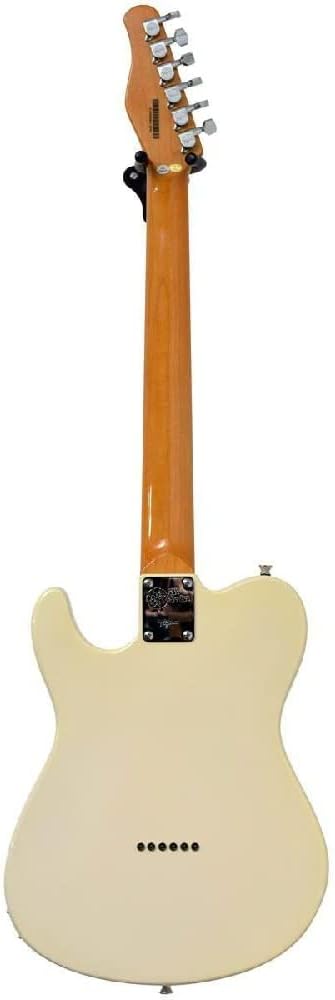 Parte traseira guitarra elétrica Tagima TW-55 corpo branco pérola braço madeira clara acabamento brilhante