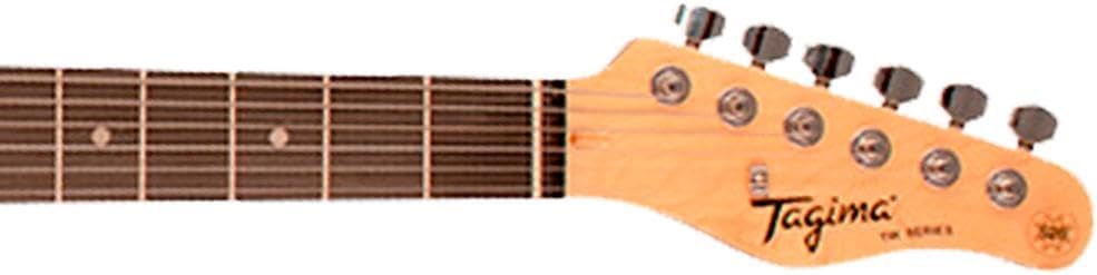 Cabeça da guitarra Tagima TG520 com acabamento madeira clara e tarraxas cromadas