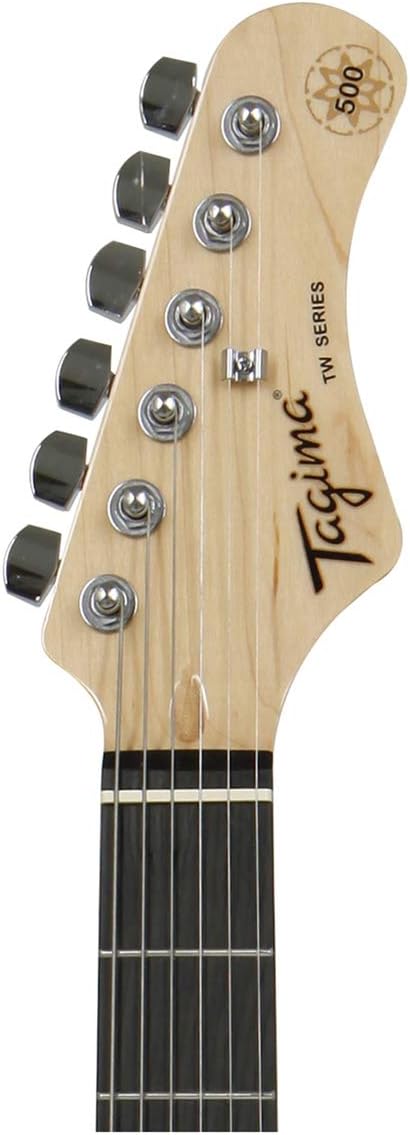 Cabeçote da guitarra elétrica Tagima TG 500 MGY DF com logo e número 500