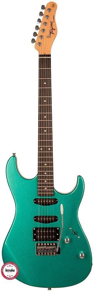 Guitarra Tagima TG-510 verde metálico surf vista frontal corpo e braço