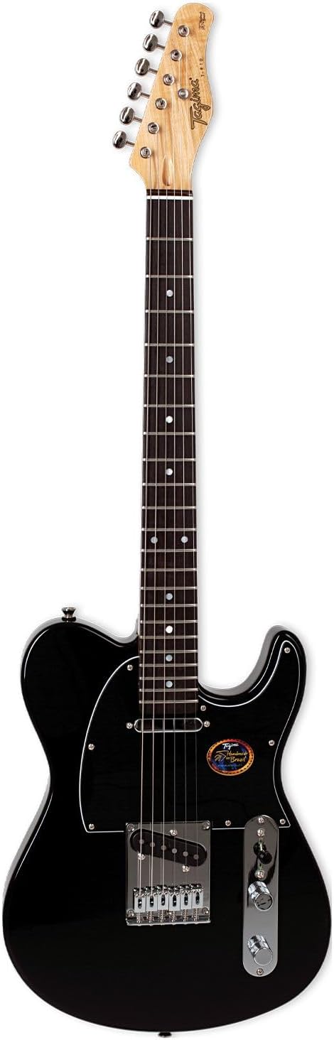 Guitarra elétrica Tagima Brasil T-910 preta com escala escura e escudo preto, vista frontal