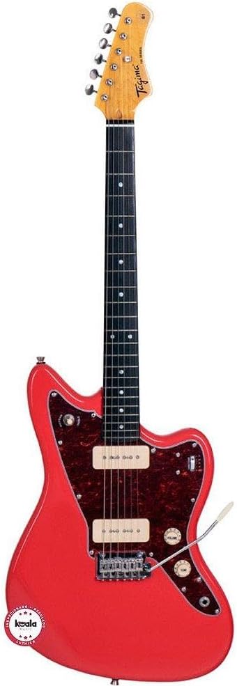 Guitarra elétrica Tagima TW-61 Fiesta Red Woodstock Series, corpo vermelho com captadores duplos e ponte com vibrato