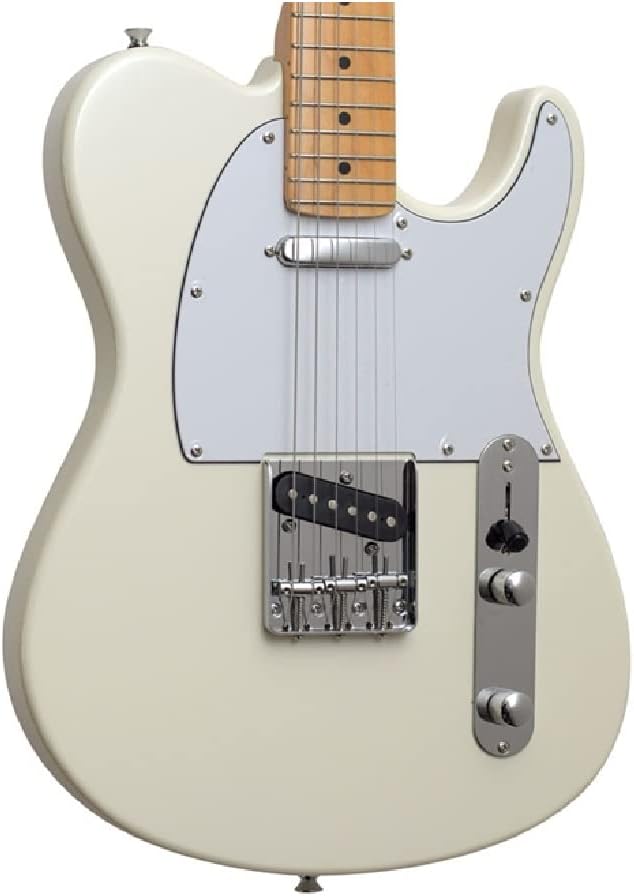 Close guitarra elétrica Tagima TW-55 branco pérola pickguard branco captadores e ponte metálica
