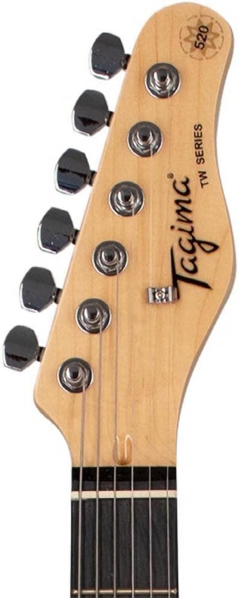 Cabeça da guitarra elétrica Tagima TG-520 com logo e tarraxas cromadas
