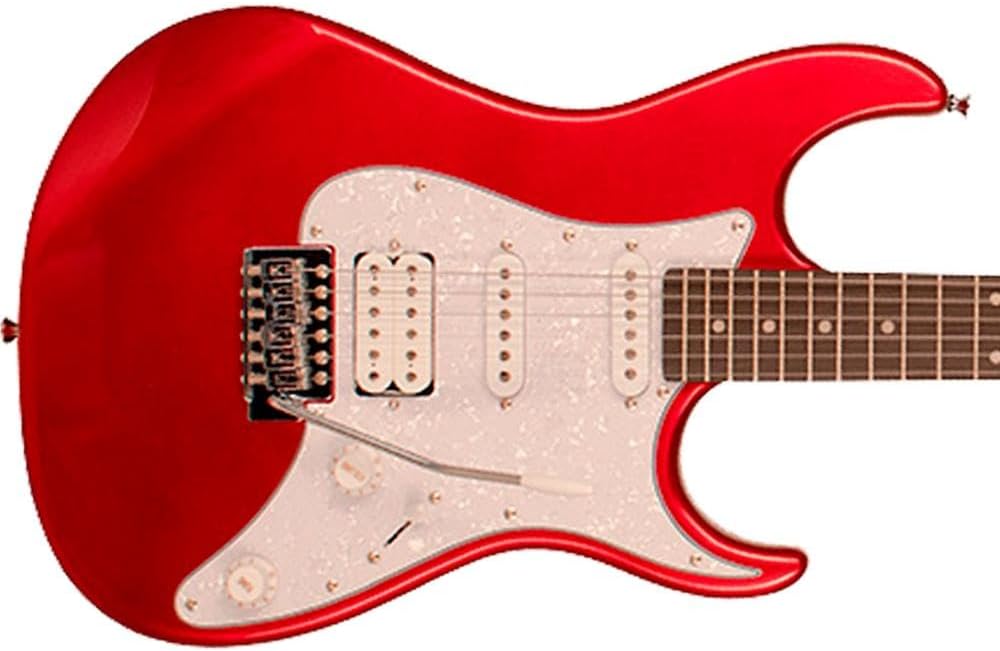 Corpo da guitarra Tagima TG520 Candy Apple vermelho com escudo branco e captadores