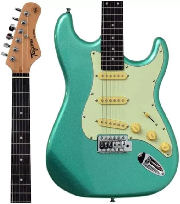Guitarra elétrica TAGIMA TG 500 MSG DF MG Verde Surf Metálico com captadores single coil e ponte tremolo vintage