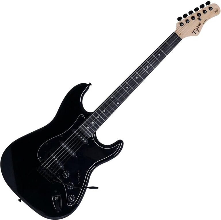Guitarra elétrica TAGIMA TG 500 BK preta com corpo Basswood e escala escura, estilo Stratocaster