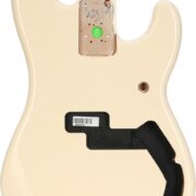 Corpo traseiro da guitarra Fender Alder Precision Bass Arctic White sem eletrônicos.