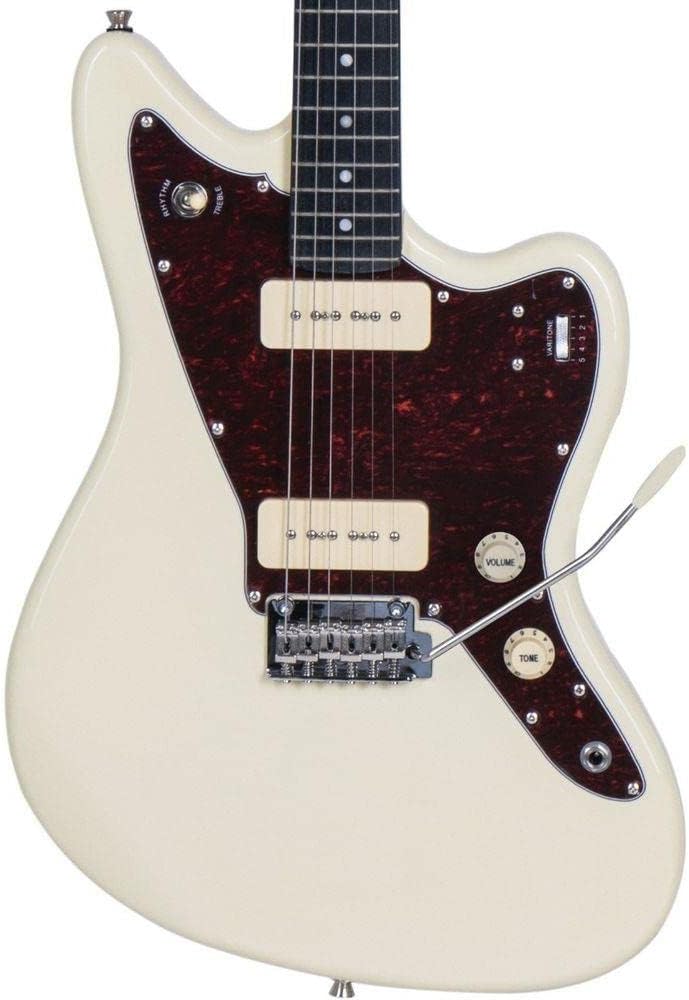 Corpo da guitarra Tagima Woodstock TW61 off-white com captadores e controles em destaque