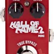 Pedal Reverb TC Electronic Hall of Fame 2 Mini vermelho com controles Decay, Tone e Level e interruptor MASH sensível à pressão