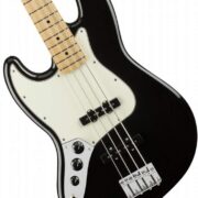 Fender Baixo elétrico Player Jazz preto com braço de maple para canhotos