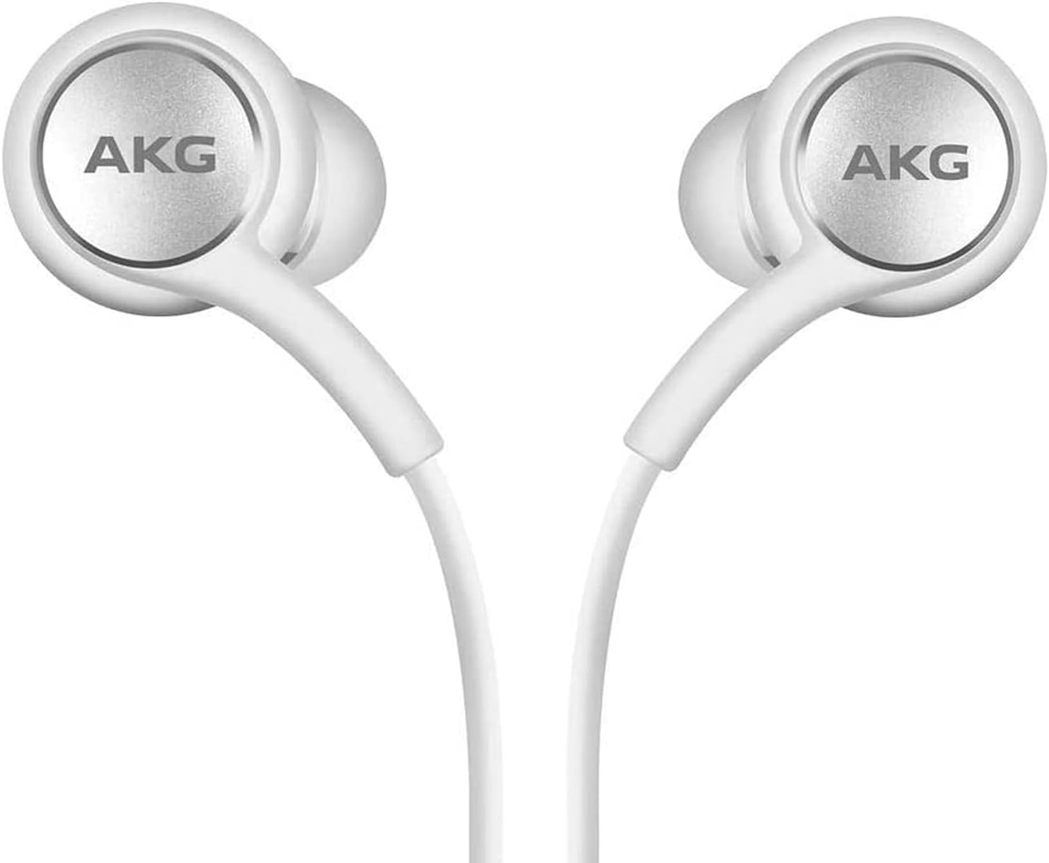 Fones de ouvido Samsung AKG intra-auriculares USB Tipo C branco com design in-ear e acabamento prateado
