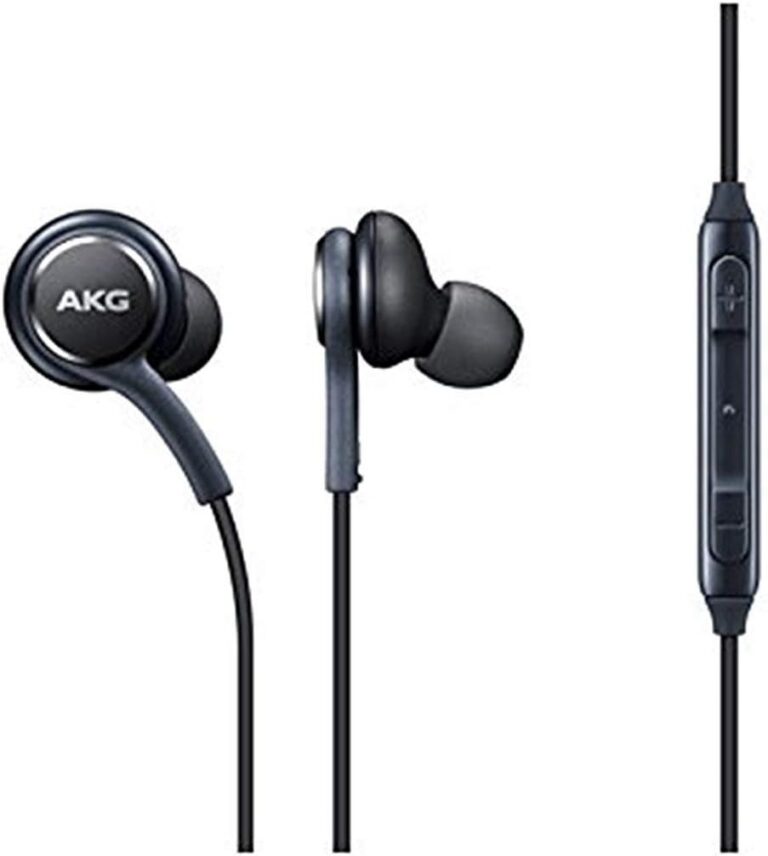 Fones de ouvido in-ear AKG EO-IG955BSEGUS pretos com microfone embutido e cabo.
