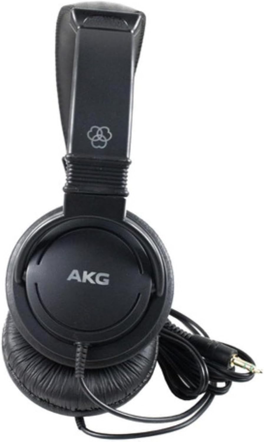 Fone de ouvido AKG K21 preto on-ear com fio e conector P2 3,5mm, vista lateral
