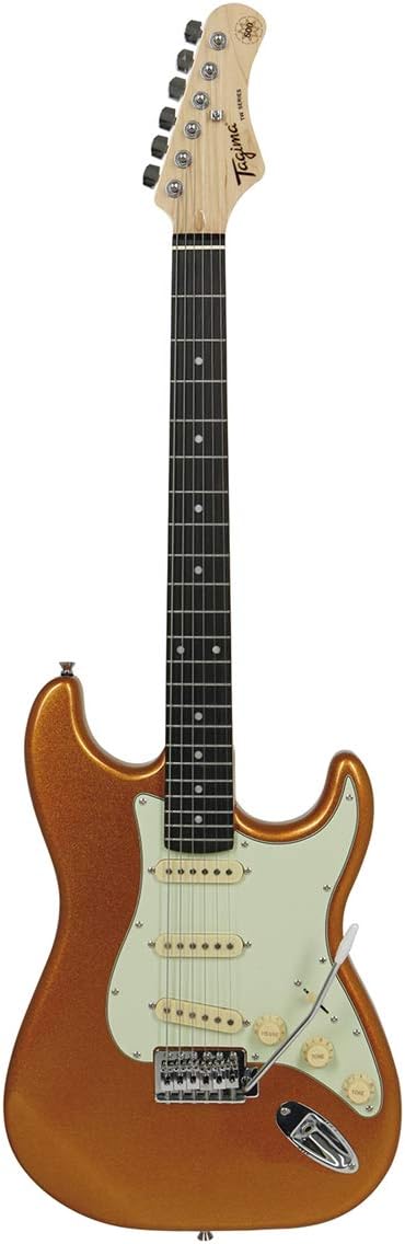 Cabeçote da guitarra elétrica Tagima TG 500 MGY DF com logo e tarraxas cromadas