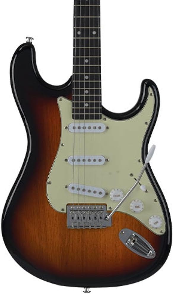 Close corpo guitarra elétrica Sunburst MG-30 Memphis com captadores single coil e acabamento sunburst