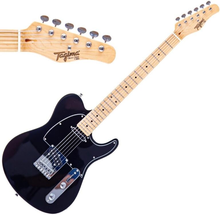 Guitarra elétrica Telecaster Classic Tagima T-550 preta com braço claro vista diagonal