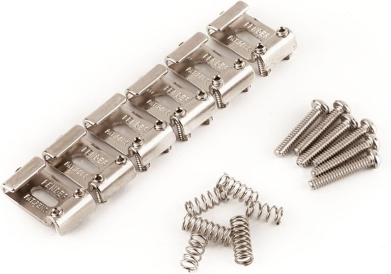 Fender Kit de sela Pure Vintage Stratocaster com parafusos e molas, peça metálica cromada para guitarra.
