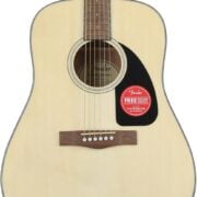 Guitarra acústica Fender CD-60 Dreadnought V3 natural com estojo, vista frontal.