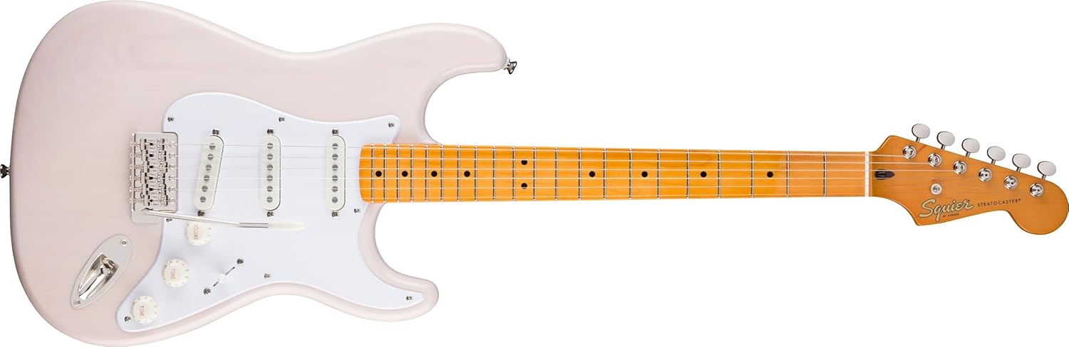 Guitarra Classic Vibe '50s Stratocaster em creme com braço claro e captadores brancos