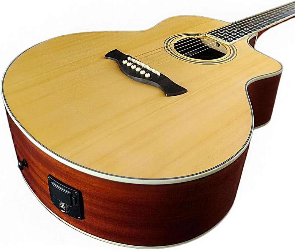 Violão Tagima corpo em sapele com tampo em spruce e ponte preta com tarraxas brancas