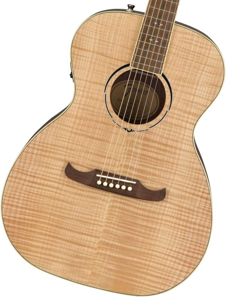 Guitarra acústica Fender FA-235E natural frontal close madeira clara