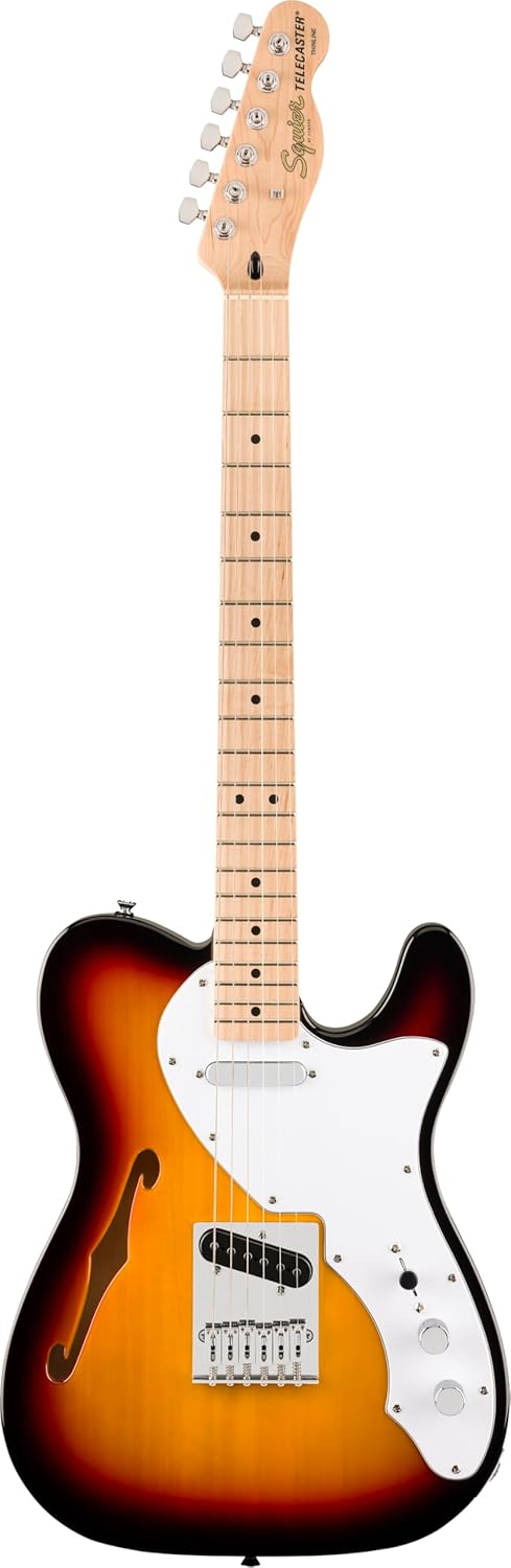 Fender Squier Affinity Telecaster Thinline guitarra elétrica sunburst com escala de bordo vista frontal