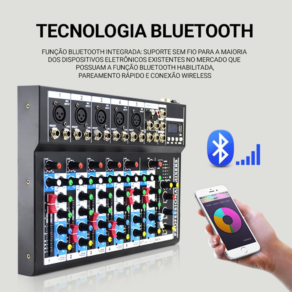 Mixer com tecnologia Bluetooth para conexão sem fio integrada
