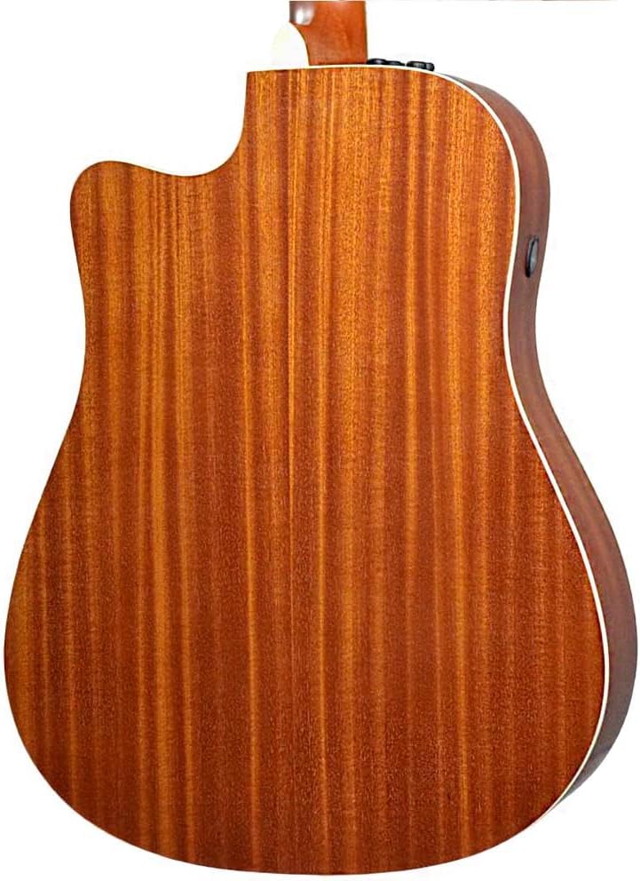 Parte traseira corpo violão folk Tagima madeira sapele avermelhada