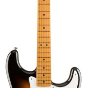 Guitarra elétrica Classic Vibe '50s Stratocaster sunburst com braço maple e captadores single coil brancos.