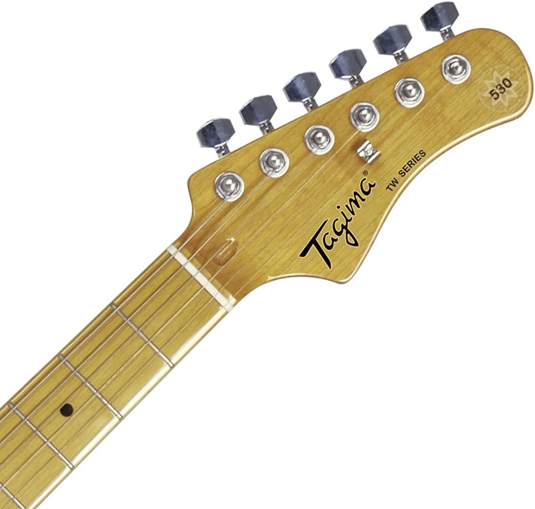 Braço e cabeça da guitarra elétrica Tagima TG-530 com escala maple, 22 trastes e tarraxas cromadas.