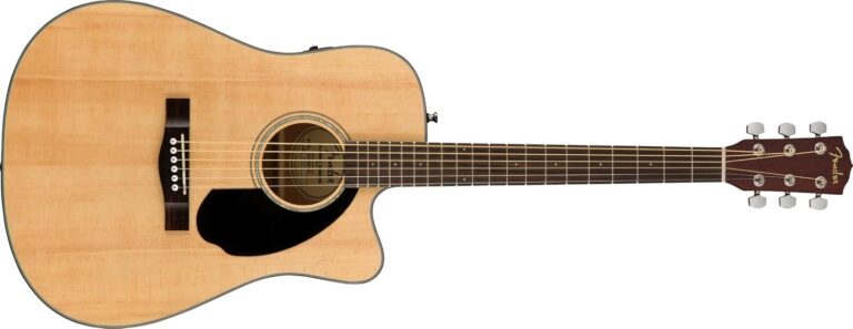 Violão Fender CD-60SCE Dreadnought Cutaway com tampo em abeto natural e corpo claro