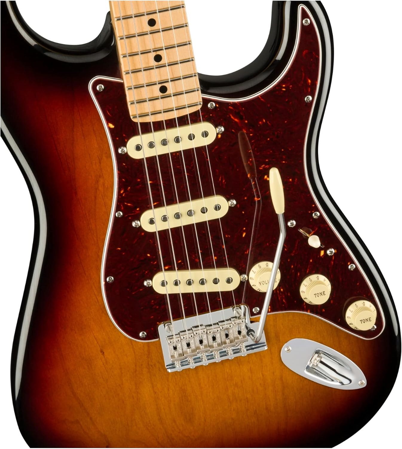 Corpo da guitarra Fender American Professional II Stratocaster Sunburst com captadores single coil e ponte tremolo