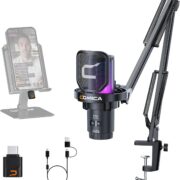 Comica EJoy Uni Pro wireless USB condenser microphone with arm and accessories for PC, PS4, PS5, mobile, and Mac