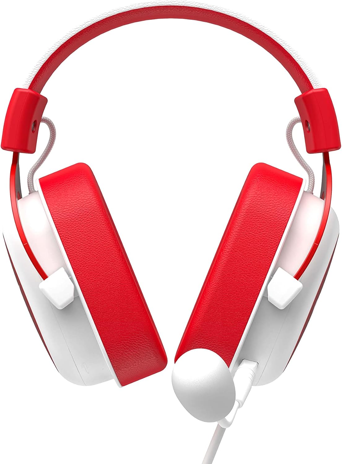 Fone de ouvido gamer Havit H2002d vermelho vista frontal com microfone flexível