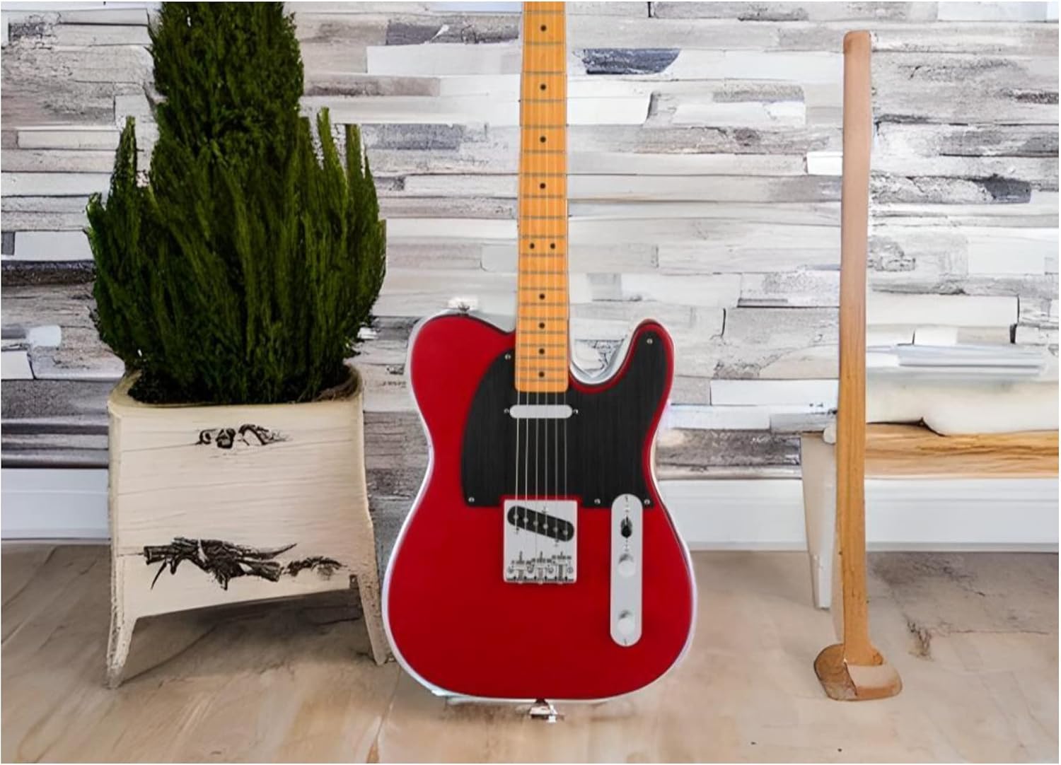 Guitarra elétrica Fender Squier Telecaster vintage 40º aniversário cetim Dakota Red maple fingerboard em ambiente interno