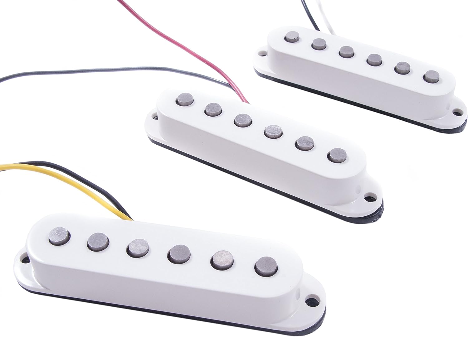 Set de 3 captadores Fender Deluxe Drive Stratocaster brancos com ímãs Alnico 3 e fios coloridos