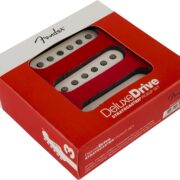 Captadores Fender Deluxe Drive Stratocaster set de 3 com ímãs Alnico 3 na embalagem vermelha e branca com janela transparente