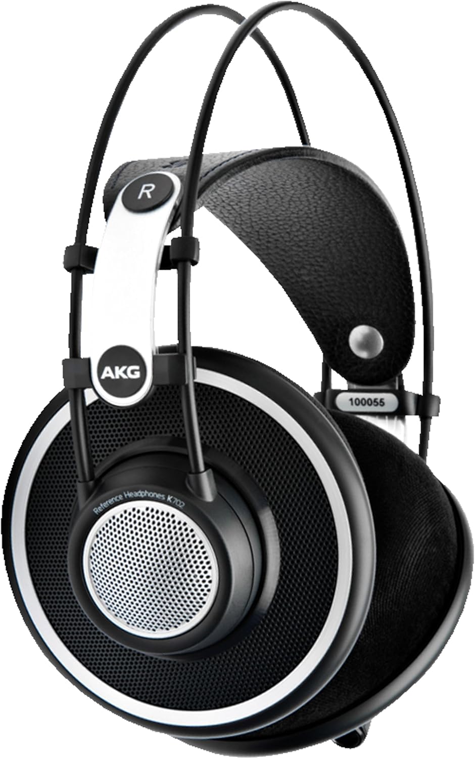 Fone de ouvido AKG K702 preto over-ear open-back com almofadas confortáveis e design moderno